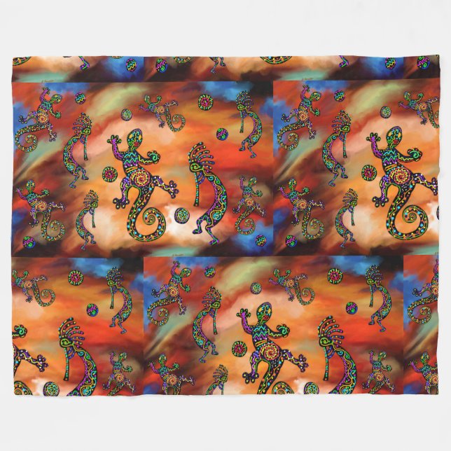 Couverture Polaire Art Kokopelli  (Devant (Horizontal))