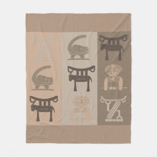 Couverture Polaire art moderne abstrait symbole africain et motifs