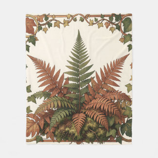 Couverture Polaire Art Nouveau Fougère Lierre Botanique