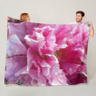 Couverture Polaire *~* Art original AR1 Peony rose Peony peinture flo