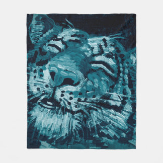 Couverture Polaire Art painting Fine art Oil color cute tiger in dark