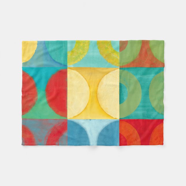 Couverture Polaire Art Pop brillant avec cercles et Carré (Devant (Horizontal))