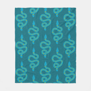 Couverture Polaire Art populaire texturé grunge sorcière serpent vert