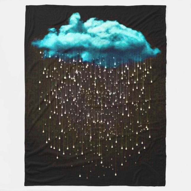 Couverture Polaire Art psychédélique d'imaginaire de nuage de pluie (Devant)