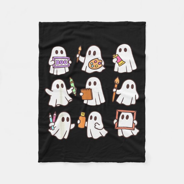 Couverture Polaire Art Teacher Ghost Halloween Artists Painter Teache (Devant)