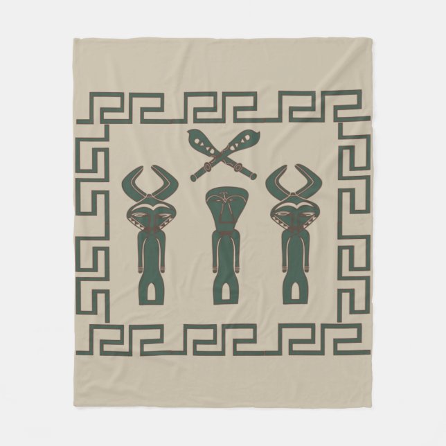 Couverture Polaire art tribal africain Abstrait (Devant)