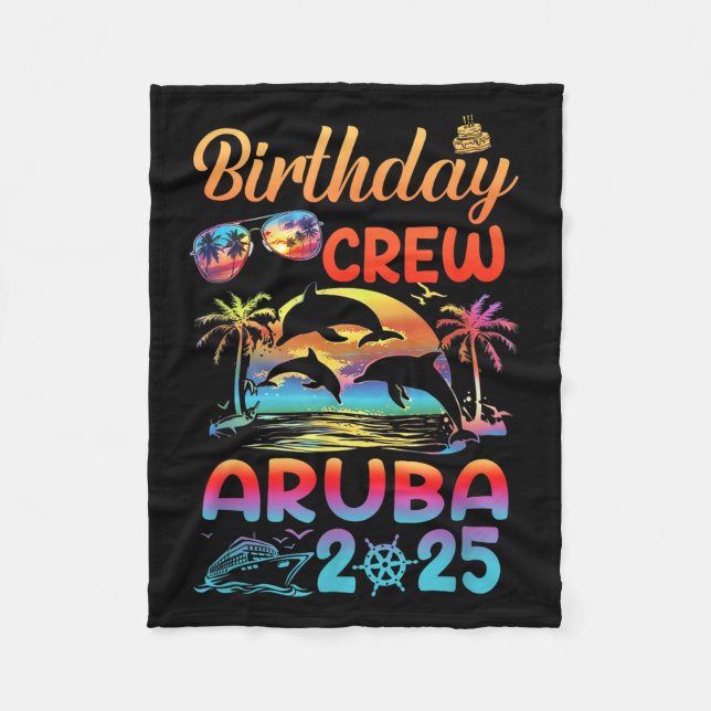 Couverture Polaire Aruba Birthday Trip Vacation 2025 Matching Group  (Devant)