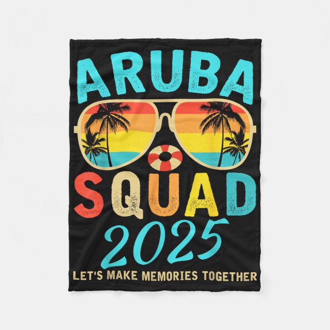 Couverture Polaire Aruba Squad 2025 Vacation Friends Family Matching  (Devant)