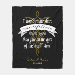 Couverture Polaire Arwen "One Lifetime With You" Quote With Banner