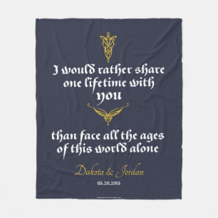 Couverture Polaire Arwen "Une Vie Avec Vous" Citation Avec Icônes