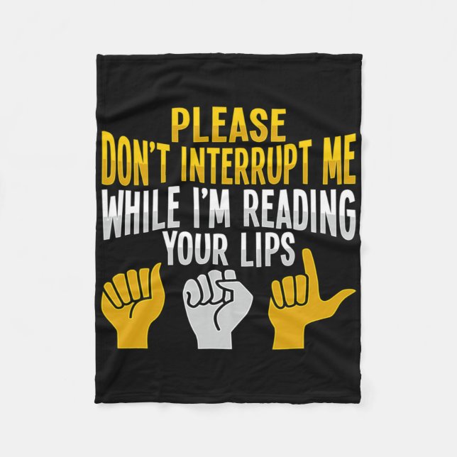 Couverture Polaire Asl Hand Gesture Deaf Hearing Loss Awareness 9  (Devant)