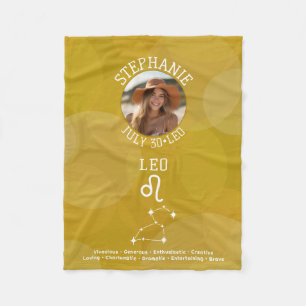 Couverture Polaire Astrologie Leo Zodiac Signal Photo Personnalisé An