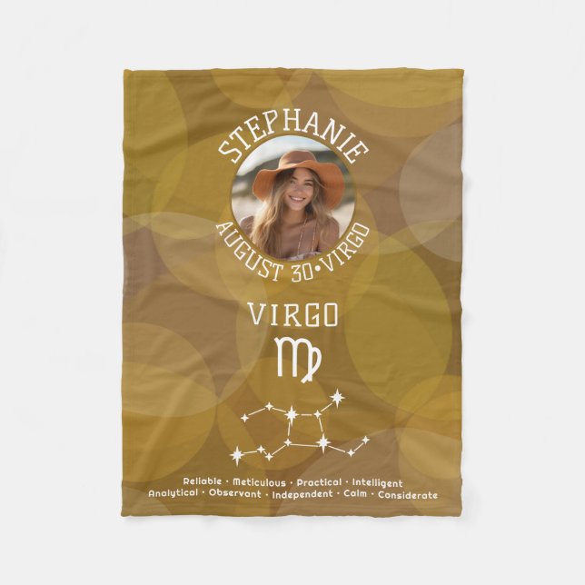 Couverture Polaire Astrologie Virgo Zodiac Signet photo Date de naiss (Devant)