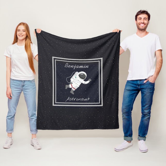 Couverture Polaire Astronaut Monogramme Enfants Espace extra-atmosphé (En situation)