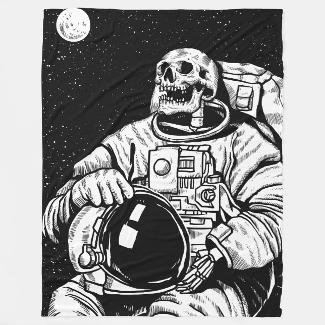 Couverture Polaire astronaute de squelette halloween (Devant)