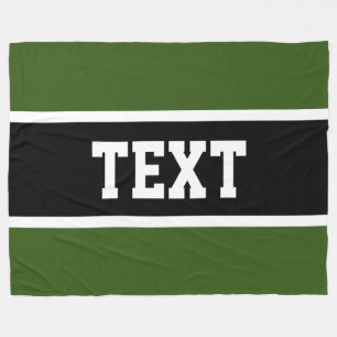 Couverture Polaire Athletic Green Black White Stripes Athletic Text