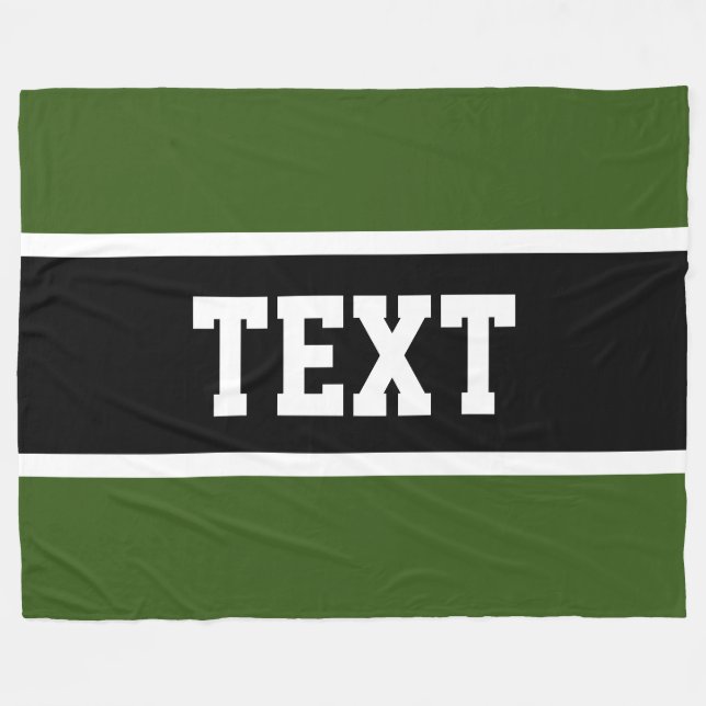 Couverture Polaire Athletic Green Black White Stripes Athletic Text (Devant (Horizontal))