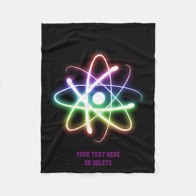 Couverture Polaire Atom brillant coloré | Cadeaux Geeks (Devant)