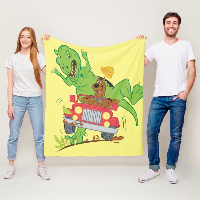 Couverture Polaire Attaque Scooby Doo T-Rex (En situation)
