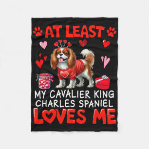 Couverture Polaire Au moins Cavalier King Charles Spaniel m'aimant V
