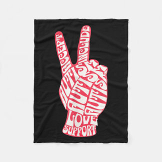 Couverture Polaire Au signe de paix Amour Acceptation Inclusion Souti