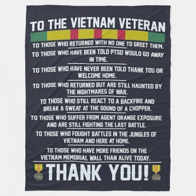 COUVERTURE POLAIRE AU VÉTÉRAN DU VIETNAM, MERCI (Devant)