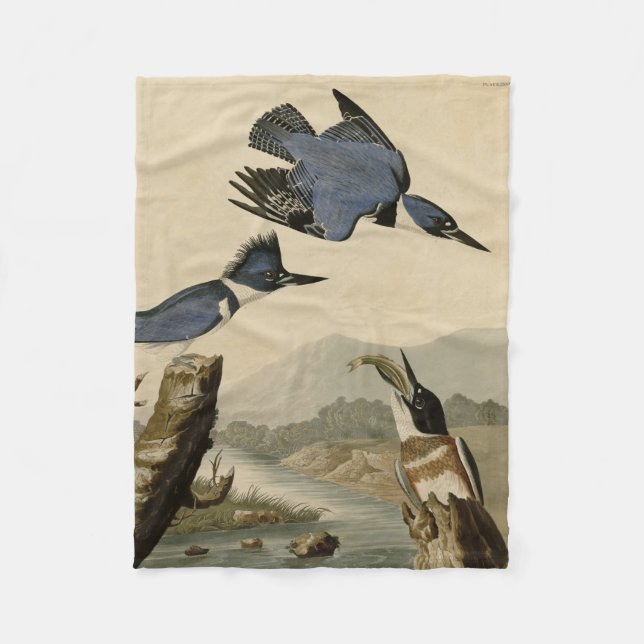 Couverture Polaire Audubon Belted Kingfisher Wildlife Bird (Devant)