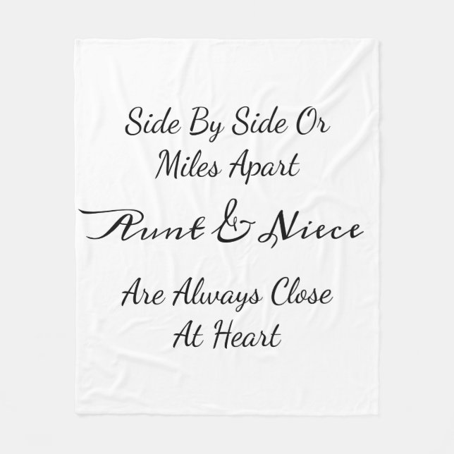Couverture Polaire Aunt & Niece Quote – Side By Side or Miles Apart (Devant)