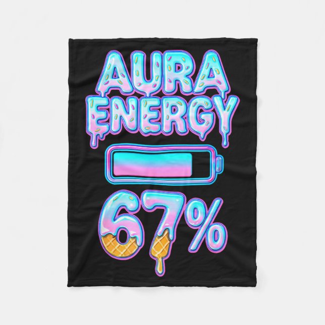 Couverture Polaire Aura Energy 67 Meme Ice Cream Drip 6 7 Funny Six S (Devant)