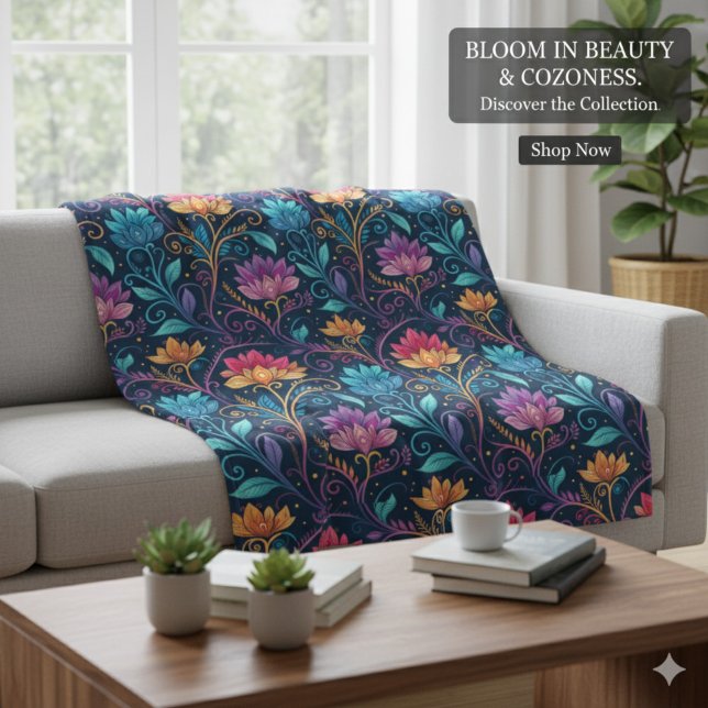 Couverture Polaire Aurora Floral Motion Fleece Blanket (Aurora Floral Motion Fleece Blanket)