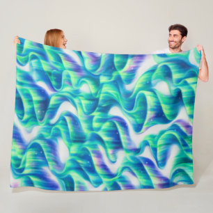 Couverture Polaire Aurore Boréale Motif Abstrait
