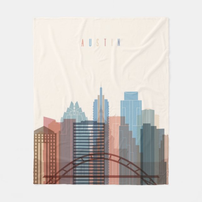 Couverture Polaire Austin, horizon de ville du Texas | (Devant)