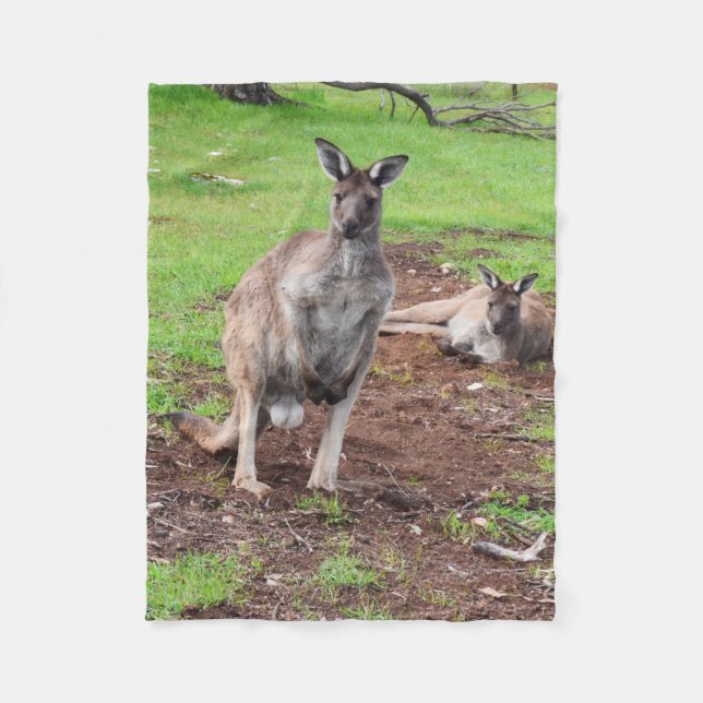 Couverture Polaire Australian Buck Kangaroo, Petite Blanche En Toison (Devant)