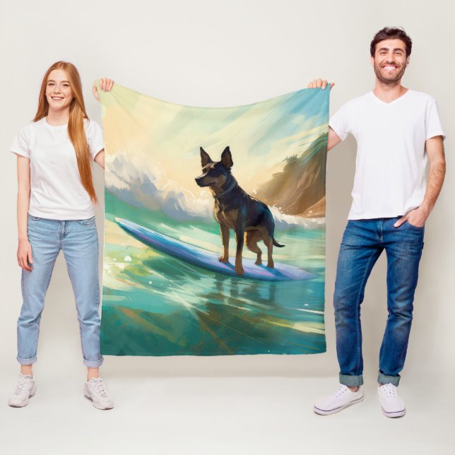 Couverture Polaire Australian Kelpie Beach Surf Paining (En situation)