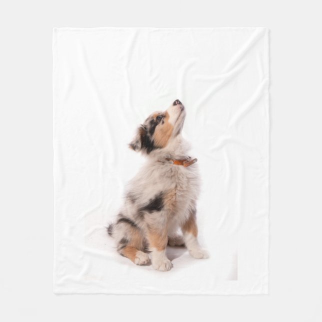Couverture Polaire Australian shepherd puppy (Devant)