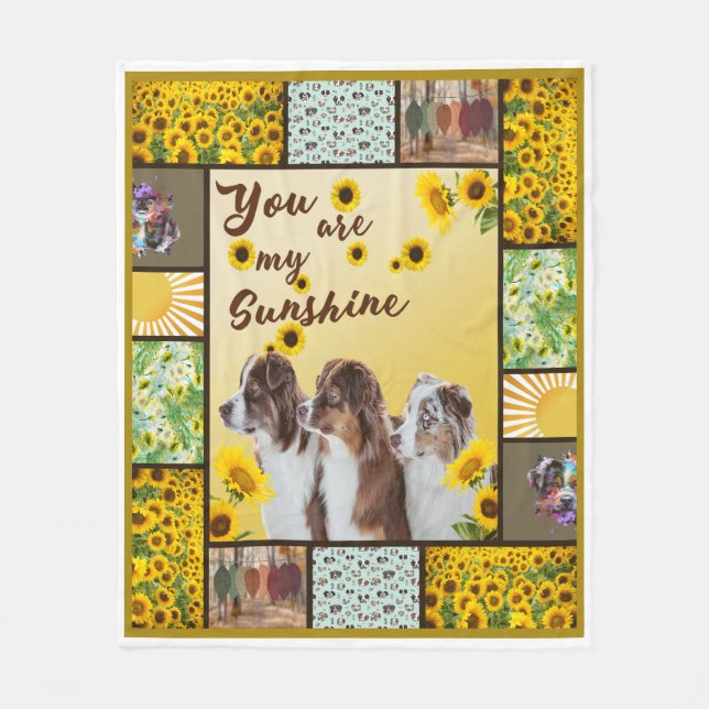 Couverture Polaire Australian Shepherd Sunflower Vous Êtes Mon Sunshi (Devant)