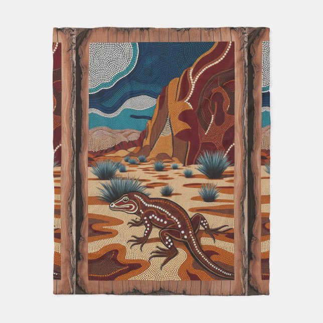 Couverture Polaire Australian Wild Lizard Wildlife Scene (Devant)