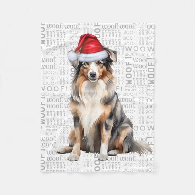 Couverture Polaire Australie Berger Père Noël Chien Noël (Devant)