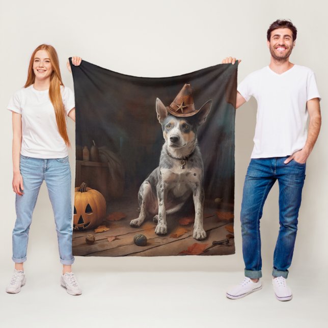 Couverture Polaire Australie Citrouilles de bétail Halloween effroi (En situation)