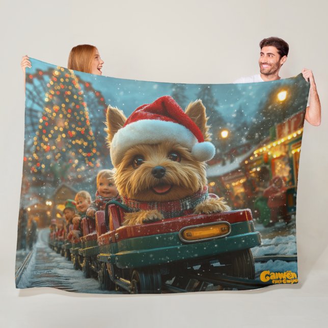 Couverture Polaire Australie Terrier Dog Roller Dessous de verre Noël (En situation)