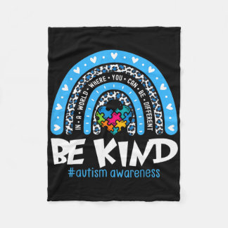 Couverture Polaire Autism Awareness Rainbow In April We Wear Blue Rib