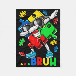 Couverture Polaire Autism Bruh Dabbing Puzzle Pièce Sensibilisation s