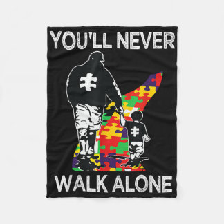 Couverture Polaire Autism Dad Support Alone Puzzle You'll Never Walk 