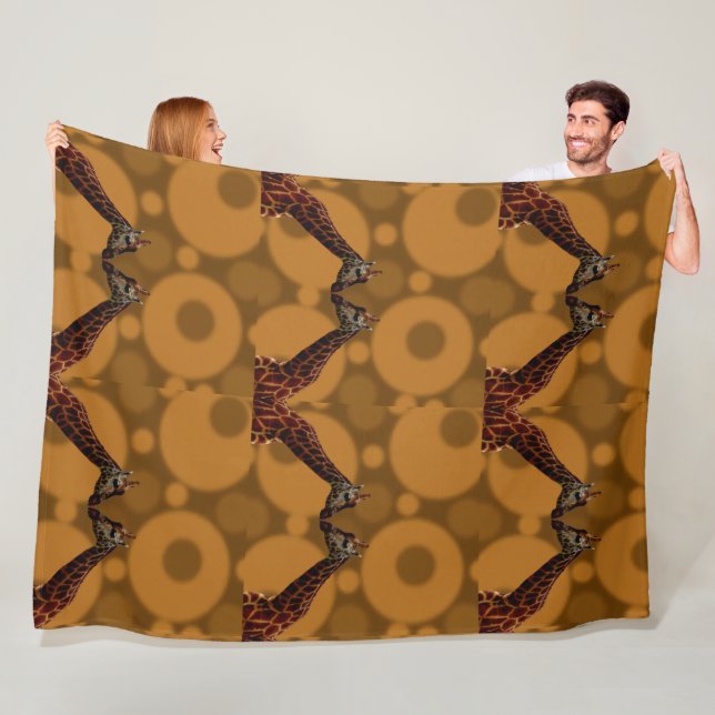 Couverture Polaire Auto-réflexion Giraffe, (En situation)