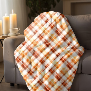 Couverture Polaire Automne Aquarelle d'automne Orange Plaid Motif