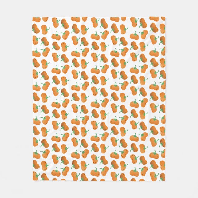 Couverture Polaire Automne Automne Citrouille Motif Orange Green (Devant)