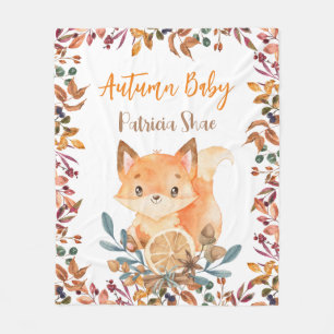 Couverture Polaire Automne bébé mignon bébé renard chute thème person