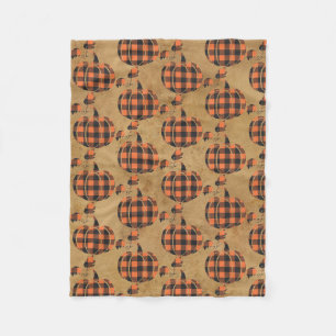 Couverture Polaire Automne Orange Et Noir Plaid Automne Citrouille