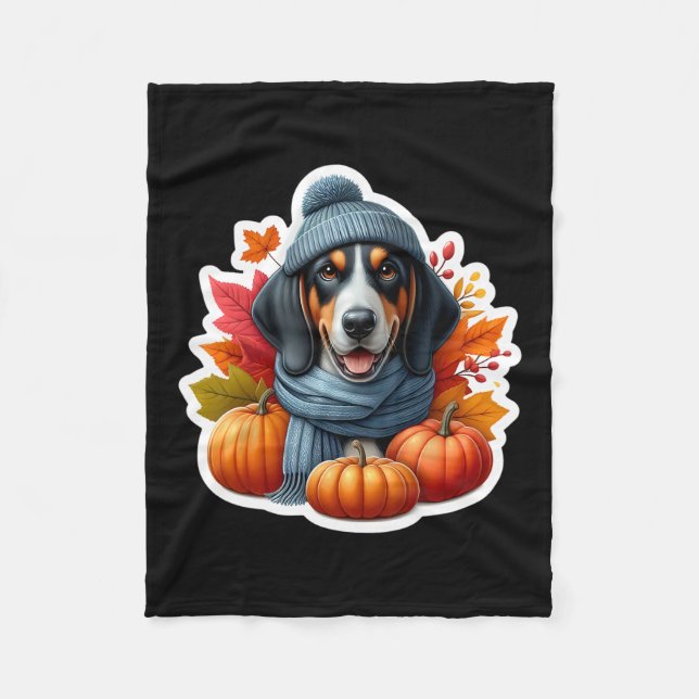 Couverture Polaire Autumn Fall Black And Tan Coonhound Dog Owner Than (Devant)