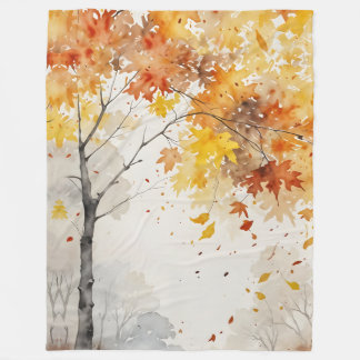 Couverture Polaire Autumn Trees in Bright Colours Fleece Blanket